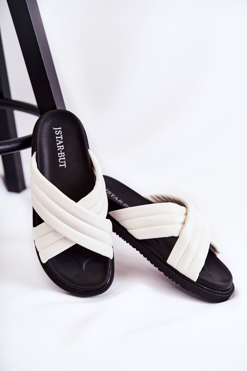 Klasické dámské kožené pantofle bílé Daron