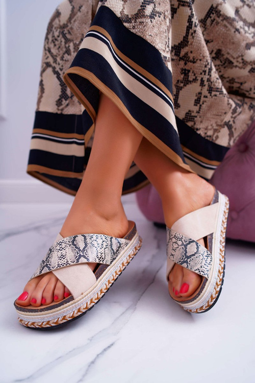 Dámské Nazouváky béžové snake Greta