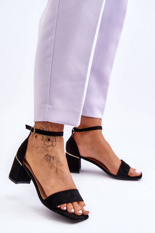 Sandály Na Stabilním Podpatku Černá Palermo
