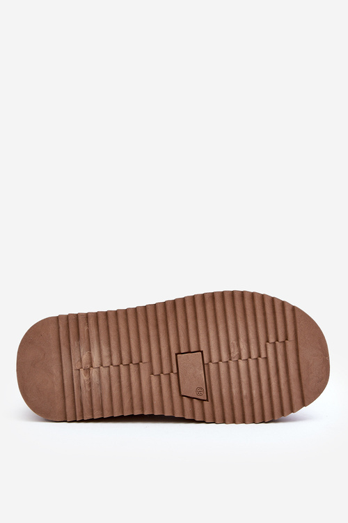 Pantofle na tlusté podešvi z eko semiše Bežové Sylva