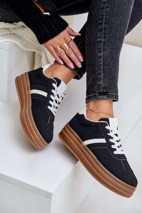 Dámské tenisky na platformě černé Dravinnia