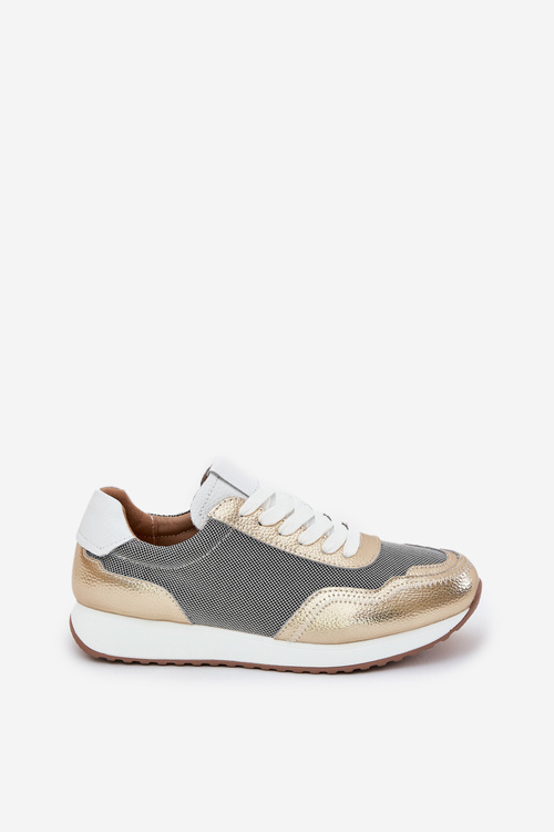 Kožené Športové Topánky Sneakers Dámske D&A LR51-847 Zlaté