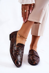 Kožené mokasíny Snake Loafers La.Fi 210023BR-XS Hněde