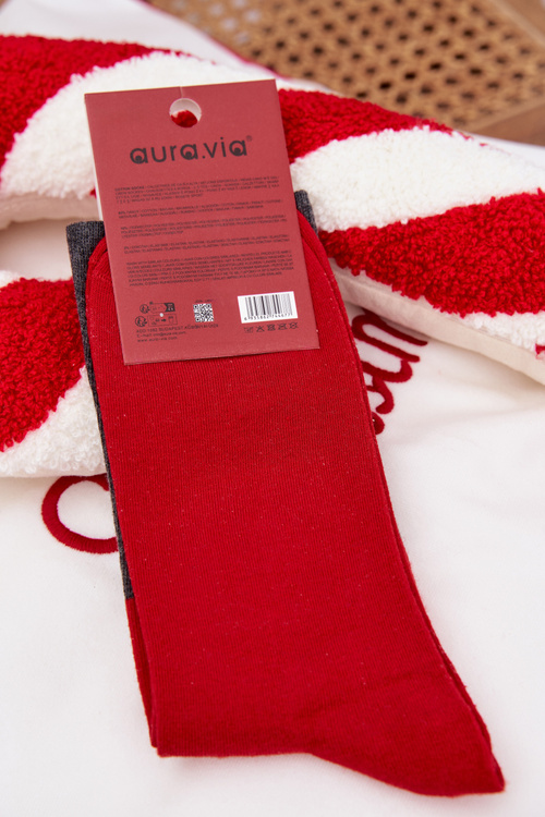 Pánske Vianočné Ponožky S Nápisom A Usmievajúcim Sa Mikulášom Tmavosivá