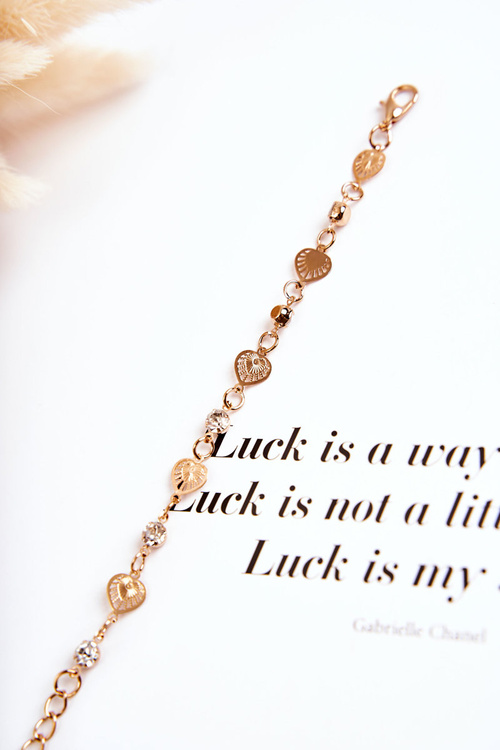 Ženský regulovaný náramok so zlatými zirkónmi zlata