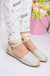 Dámske bielizeň baleríny zviazané strieborné espadrilles more