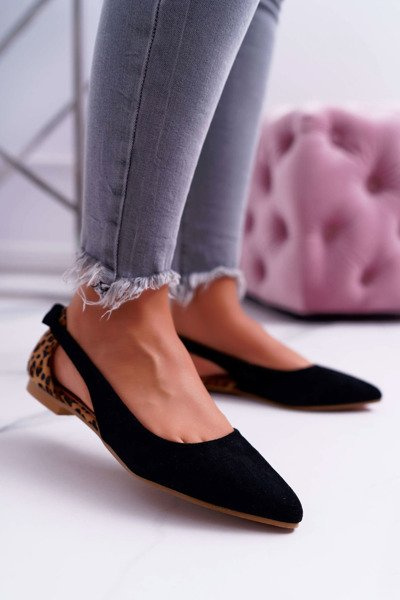 Lu Boo Ballerinas v Spitz Black Better Suede