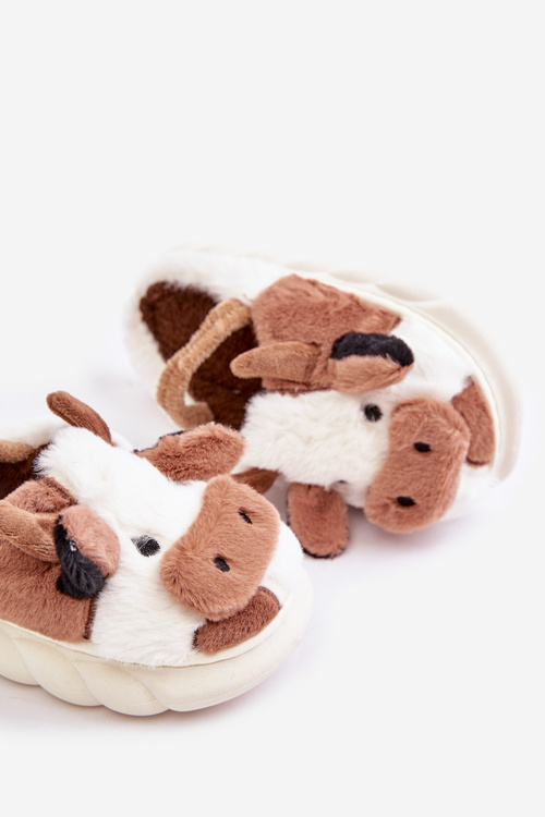 Detské Plyšové Papuče S Kravským Motívom Hnedé Tamorrin