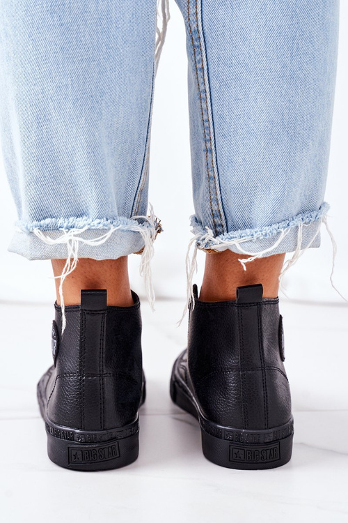 Dámské Kožené Vysoké Tenisky Big Star GG274015 Černé