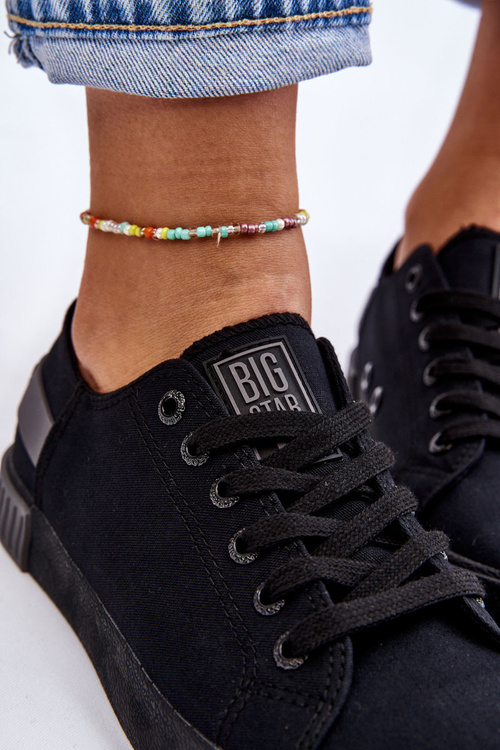 Dámska nízka veľká hviezda LL274038 Čierne tenisky