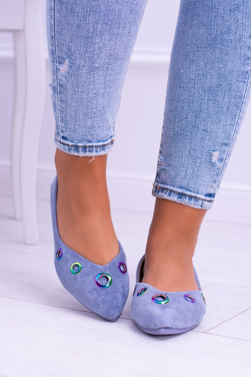 Lu Boo Blue Ballerinas v benzíne Spitz Octavia