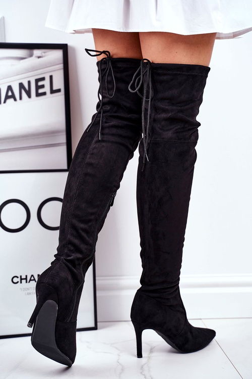 Ženské topánky na vysokých podpätkoch čierne huanto