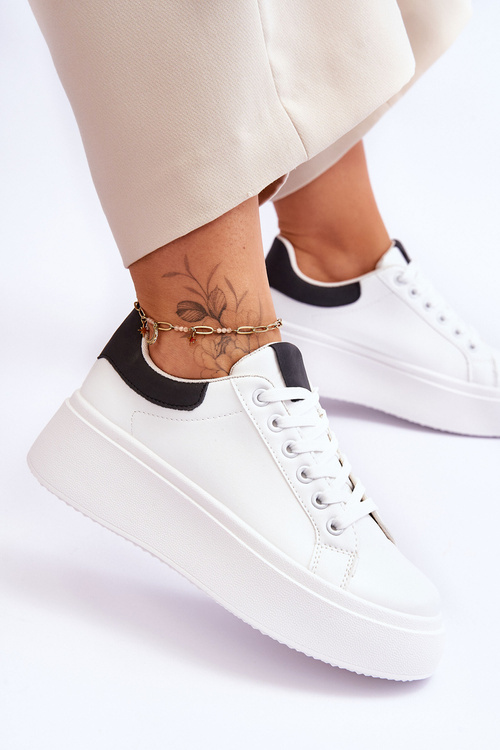 Sportovní Boty Na Masivní Platformě Bílé A Černé Boneti