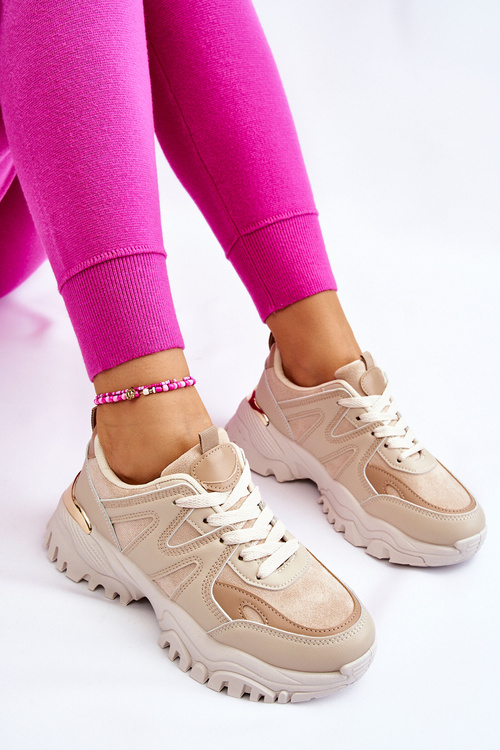 Klasické športové topánky na platforme Beige Bowie Platform