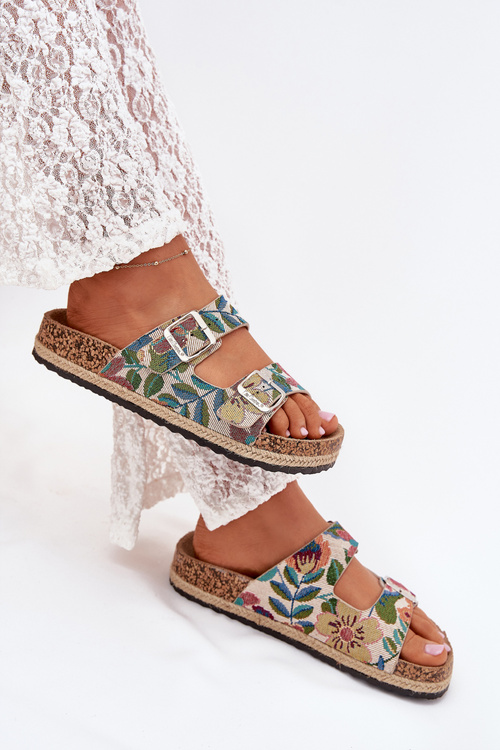 Vzorkované Dámske Pantofle Na Korkovej Platforme S Prackami Lee Cooper LCW-25-35-3480L Viacfarebné