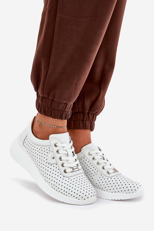 Dámské Kožené Sportovní Boty Vinceza 79532 Bílé