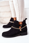 Semišové topánky s čiernou reťazou Elvira