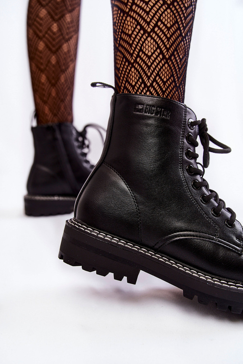 Dámské kozačky na platformě Big Star KK274538 Černé