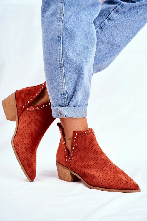 Dámské Kotníkové Boty Na Podpatku Oranžové Margate