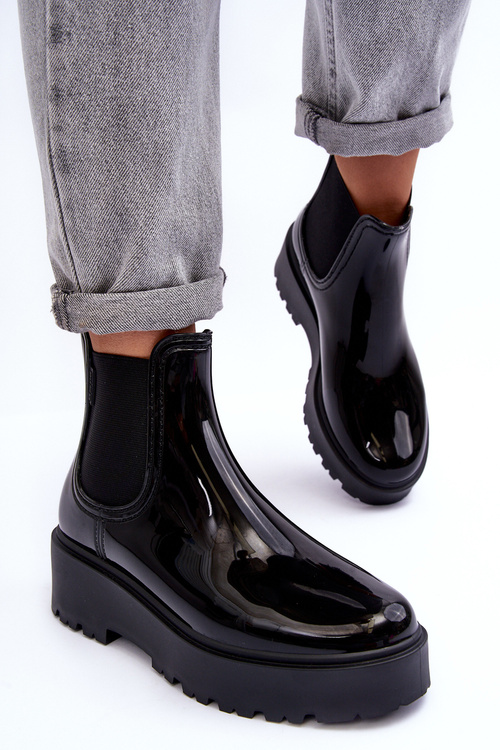 Lakované Kalhoty Boty Na Platformě Big Star MM274395 Černé