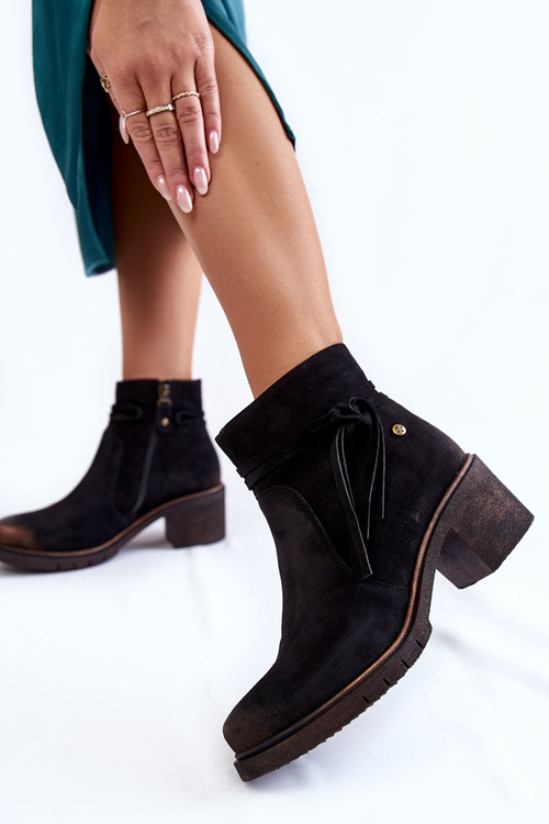 Dámské semišové kozačky Maciejka 05720-01 Černé