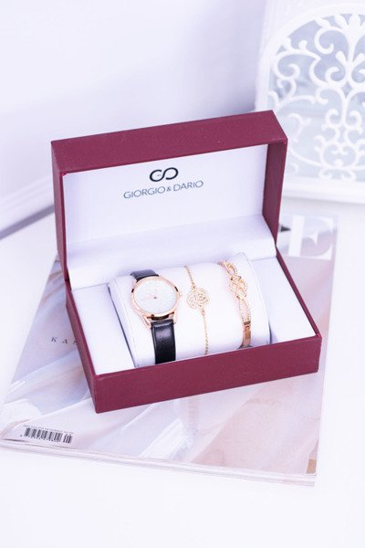 Dámske hodinky Giorgio Dario s trblietavými dvoma zlatými náramkami