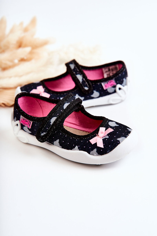 Detská balerína Papcie Befado s lukom 114x481 Navy Blue