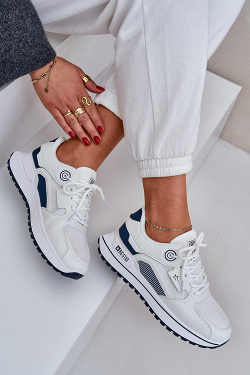 Športová Obuv Tenisky Dámske Big Star NN274A103 HI-POLY SYSTEM Biela-Námornícka