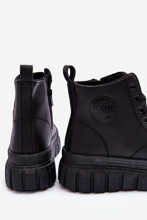 Ocieplane Kožené Boty Na Zip Big Star MM274625 Černé