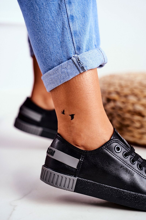 Dámske kožené tenisky Big Star FF274177 Čierna šedá