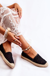 Klasické dámske čierne catris Openwork Espadrilles