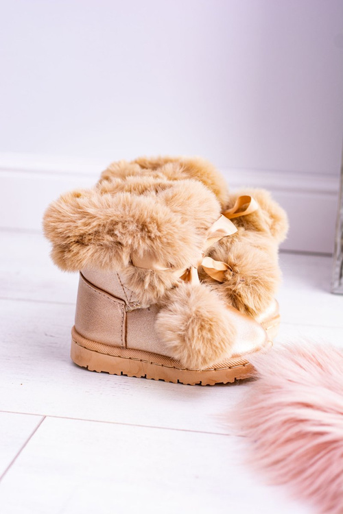 dětské champagne teplé sněhule Semišové boty Roofy