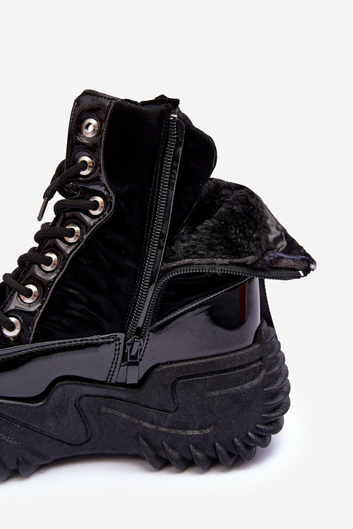 Izolované topánky na masívnej plošine Czarne Lanleh