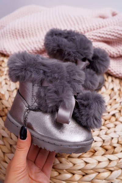 Dětské sněhule tmavě šedé Roofy