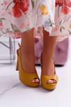 Dámske vysoké podpätky Platforma Sandals Yellow Lorajn