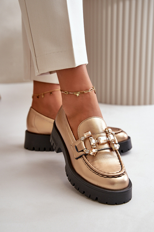 Dámske Kožené Mokasíny s Ozdobou CheBello 4369 Bežové