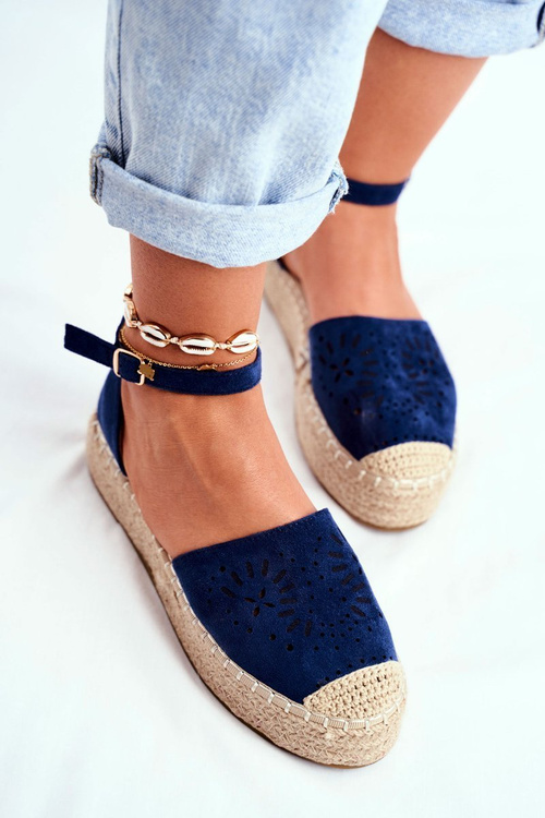 Dámske espadrilly na bielizni Palermo Navy Blue Platform