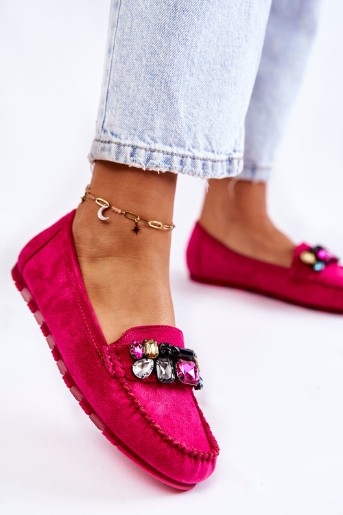 Dámske semišové mokasíny s dekoráciami Fuchsia Janetta