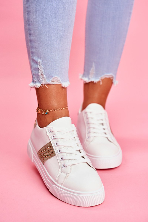 Dámske športové biele a zelené topánky