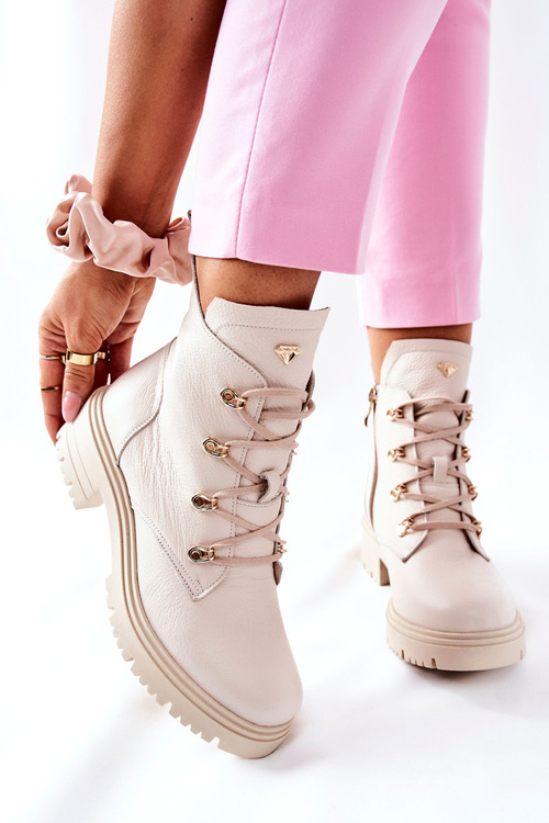 Dámske kožené topánky Bege Nicole 2674