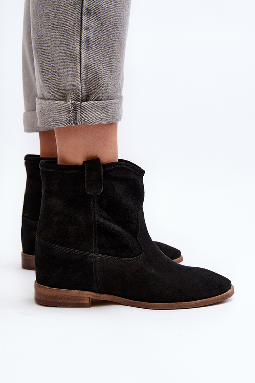 Zazoo 2326 Sametové Dámské Nazouvací Botky Černé