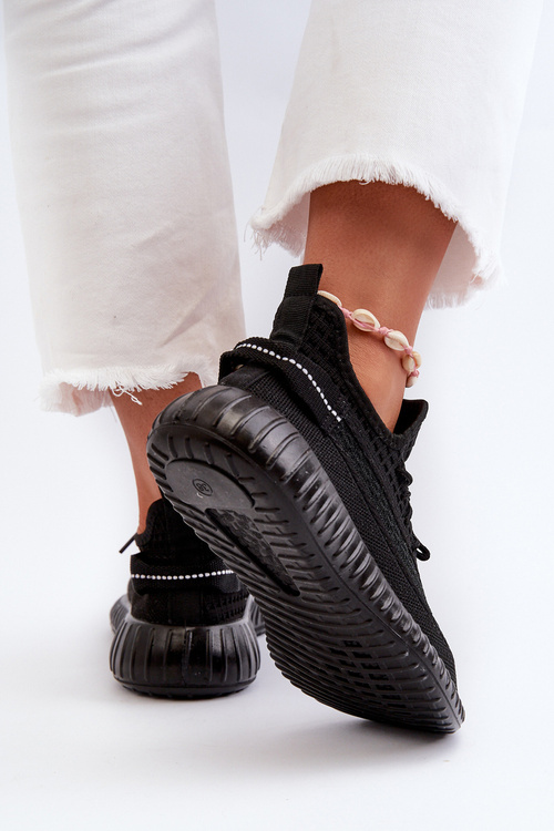 Dámské černé textilní sportovní slip on boty Nelmarie