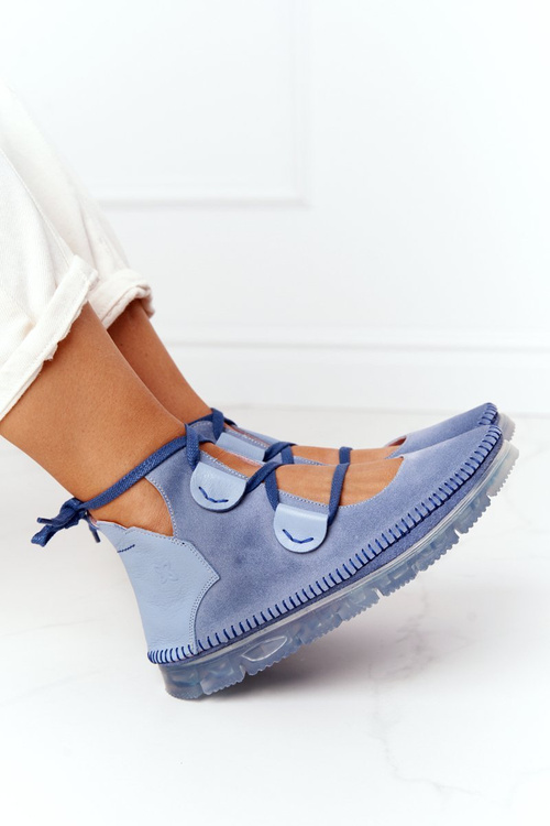 Dámské Kožené Polobotky Maciejka Modré 04457-06