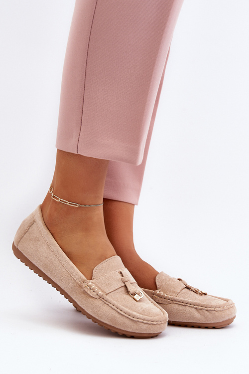 Dámské klasické semišové mokasíny béžové Ontala