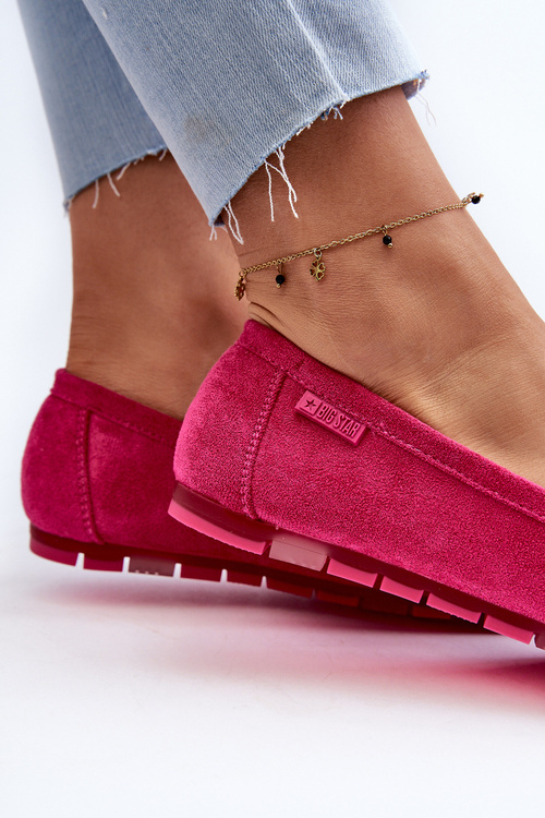 Dámské lodičky z ekosuede fuchsie Big Star NN274934 s paměťovým pěnovým systémem