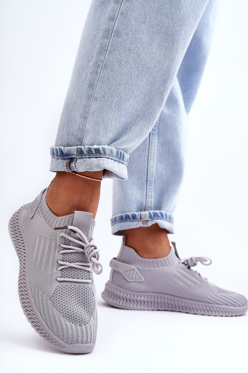 Dámské sportovní materiálové boty na zip šedé Zauna