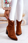 Camel Devon Cowboy Boots Suede topánky