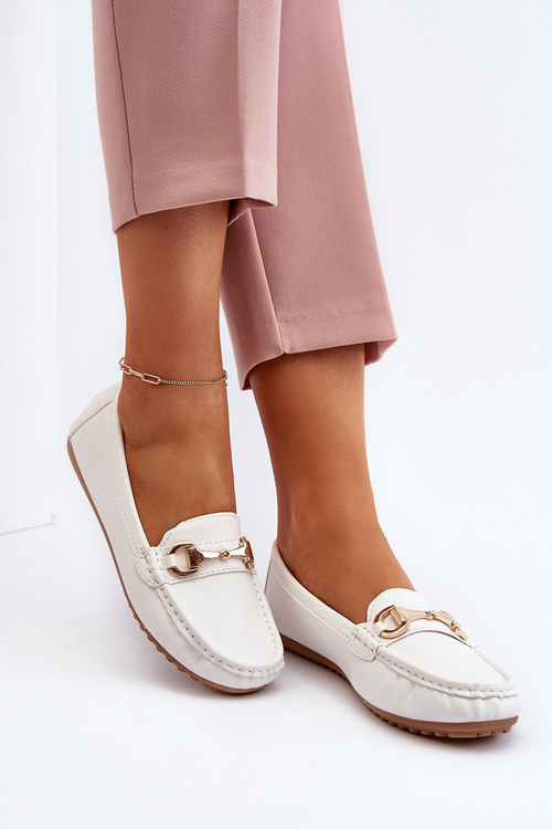 Dámske klasické mokasíny z ekologickej kože biela Demese