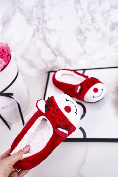Dětské Vánoční Pantofle Se Sobem1 Červené Xmas