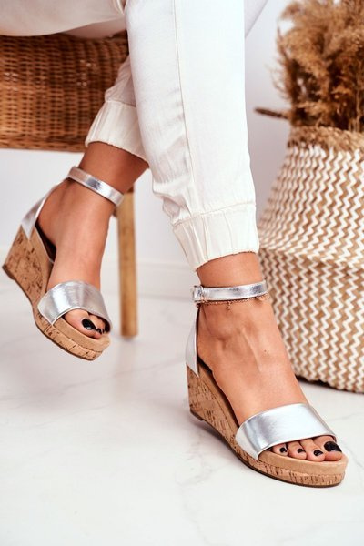 Dámske sandále pre strieborné kliny Marryte